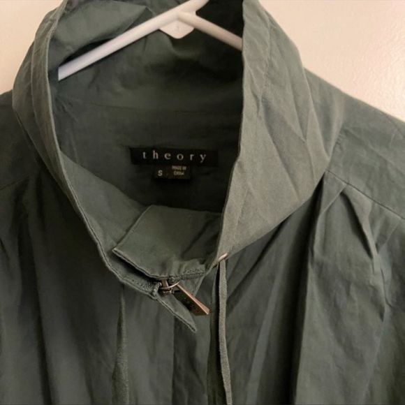 NWT RARE Theory Hunter Green Lightweight Drawstring Waist Full Zip Jacket Size S - Picture 7 of 15